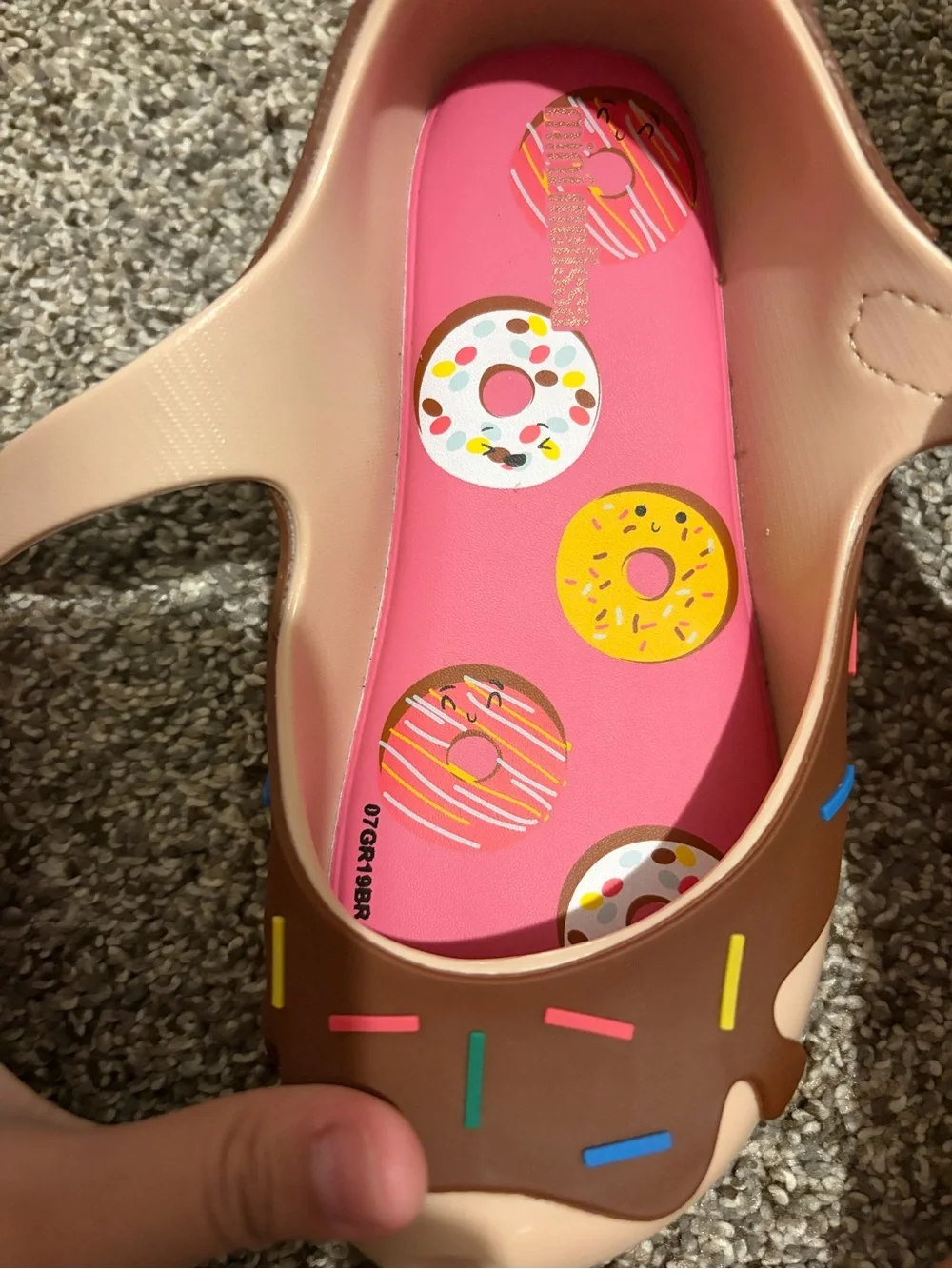 NWB RARE Mini Melissa Brown Donut Mary Jane Shoes with Pink Insole